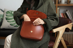 Stylish LEATHER WOMEN Saddle Messenger BAG Crossbody Purse FOR WOMEN