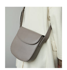 Minimalist Leather Womens Stylish Saddle Crossbody Bag Purse Shoulder Bag for Women