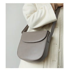 Minimalist Leather Womens Stylish Saddle Crossbody Bag Purse Shoulder Bag for Women