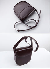 Minimalist Leather Womens Stylish Saddle Crossbody Bag Purse Shoulder Bag for Women