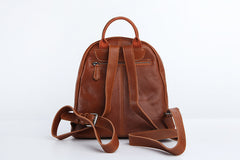 Genuine Leather Cute Women Backpack Bag Shoulder Bag Red Brown Leather Purse