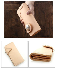 Cool Handmade Leather Biker Chain Wallet Mens Chain Long Wallet with Chain