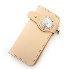 [On Sale] Badass Mens Leather Biker Chain Wallet Handmade Long Biker Wallet with Chain