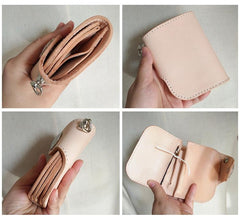 [On Sale] Handmade Mens Leather Biker Chain Wallets Cool Small Biker Wallet with Chain