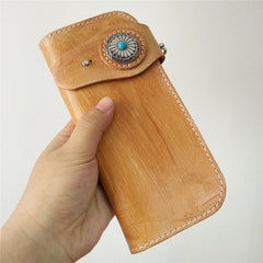 [On Sale] Badass Mens Leather Biker Chain Wallet Handmade Long Biker Wallet with Chain