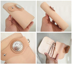 [On Sale] Handmade Mens Leather Biker Chain Wallets Cool Small Biker Wallet with Chain