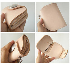 [On Sale] Handmade Mens Leather Biker Chain Wallets Cool Small Biker Wallet with Chain