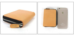 [On Sale] Handmade Cool Mens Zippers Leather Small Wallet billfold Wallet with Zippers
