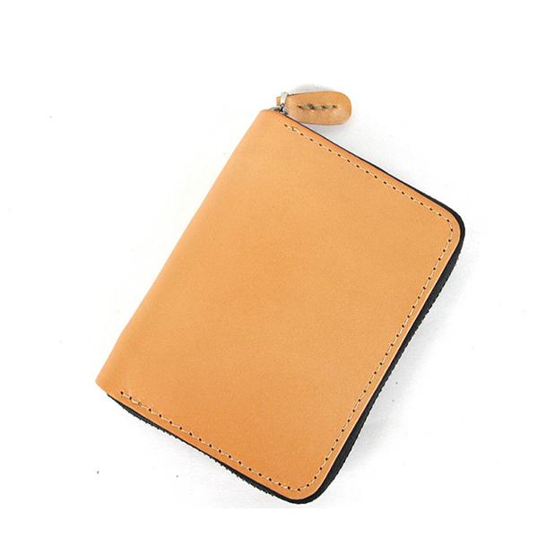 [On Sale] Handmade Cool Mens Zippers Leather Small Wallet billfold Wallet with Zippers