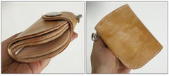 [On Sale] Handmade Mens Leather Small Biker Chain Wallets Cool billfold Biker Wallets with Chain