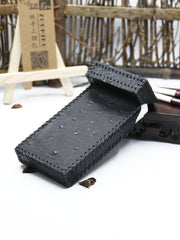 Handmade Leather Black Womens Cigarette Holder Case Cigarette Holder for Women