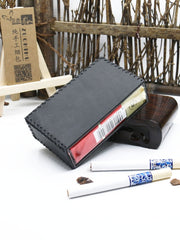 Cool Black Leather Cigarette Holder Handmade Leather Mens Cigarette Holder Case for Men