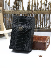 Cool Handmade Leather Mens Black Floral Cigarette Holder Case for Men