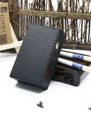 Cool Black Leather Cigarette Holder Handmade Leather Mens Cigarette Holder Case for Men