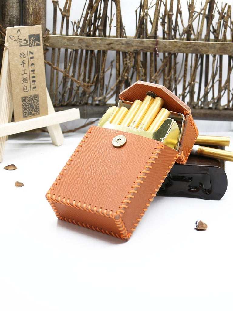 handmade leather cigarette case Handmade Brown Leather Cigarette Holder Mens Cool Cigarette Holder Case for Men handmade leather cigarette case Handmade Brown Leather Cigarette Holder Mens Cool Cigarette Holder Case for Men