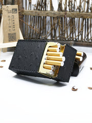 Cool Leather Cigarette Holder Handmade Leather Mens Black Cigarette Holder Case for Men