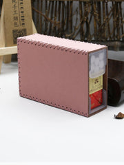 Handmade Leather Womens Pink Cute Cigarette Holder Case for Women