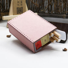Handmade Leather Womens Pink Cute Cigarette Holder Case for Women