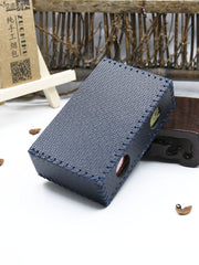 Cool Cigarette Holder Handmade Leather Mens Blue Cigarette Holder Cases for Men