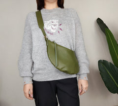 Fashion Women Black Leather Saddle Shoulder Bag Side Bag White Saddle Crossbody Bag Purse For Women