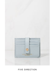 Cute Women White Blue Vegan Leather Small Card Holder Card Wallet Slim Card Holder Credit Card Holder For Women