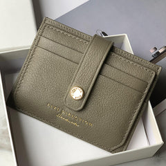 Cute Women Mocha Green Sheepskin Card Holder Slim Card Wallet Mocha Green Small Card Holder Credit Card Holder For Women