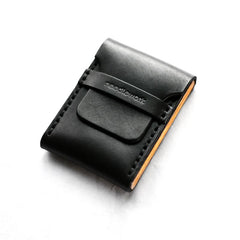 Cool Black Leather Mens Cigarette Case Wooden Custom Cigarette Holder for Men