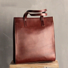 Vintage WOMENs LEATHER Tote Bag Stylish Leather Work Tote Purses FOR WOMEN
