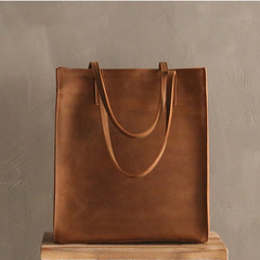 Vintage WOMENs LEATHER Tote Bag Stylish Leather Work Tote Purses FOR WOMEN