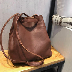 Vintage WOMENs LEATHER Bucket Purse Bucket Shoulder Purse FOR WOMEN