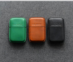 Handmade Black Leather Mens 11pcs Cigarette Holder Case Cool Custom Cigarette Case for Men