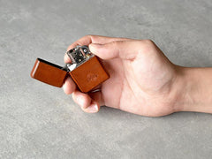 Cool Mens Green Leather Zippo Lighter Case Handmade Custom Zippo lighter Holder for Men