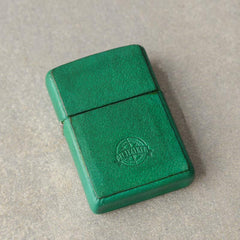 Cool Mens Green Leather Zippo Lighter Case Handmade Custom Zippo lighter Holder for Men