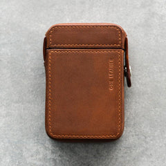 Cool Beige Leather Mens 20pcs Cigarette Holder Case Cool Custom Cigarette Case for Men