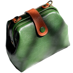 Vintage Womens Coffee Leather Mini Doctor Shoulder Purses Coffee Doctor Crossbody Purses for Women
