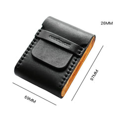 Cool Wooden Leather Black Mens Wallet Small Card Holder Coin Wallet for Men