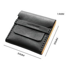 Cool Wooden Leather Black Mens Wallet Small Card Holder Coin Wallet for Men