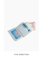 Cute Women White Blue Vegan Leather Small Card Holder Card Wallet Slim Card Holder Credit Card Holder For Women