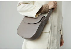 Minimalist Leather Womens Stylish Saddle Crossbody Bag Purse Shoulder Bag for Women
