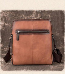 Vintage Coffee LEATHER MEN'S Small Side bag - Studio View