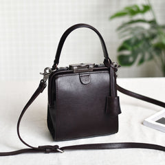 Womens Green Leather Doctor Handbag Purses Square Doctor Crossbody Purse for Women