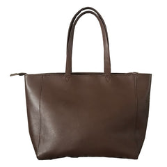 Stylish Womens Brown Leather Tote Bag Shoulder Tote Bag Brown Tote Purse For Women