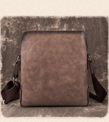 Vintage Coffee LEATHER MEN'S Small Side bag - Full View