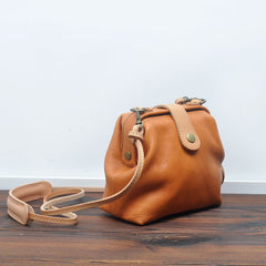 Vintage Womens Black Leather Small Doctor Shoulder Bag Black Doctor Crossbody Purse for Women