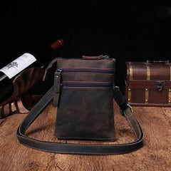 Vintage Leather Men's CELL PHONE HOLSTER Belt Pouch Waist Small Side Bag For Men