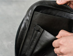 Cool Leather Black Mens Leather 4pcs CIGARETTE Tobacco Pipe Case Zipper Tobacco Pipe Case for Men