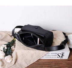 Fashion Womens Black Leather Small Satchel Shoulder Bag Black Side Crossbody Bag Purse for Girls