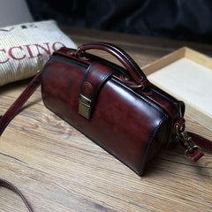 Vintage Womens Tan Leather Doctor Handbag Purses Vintage Handmade Doctor Crossbody Purse for Women