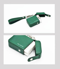 Cute Green Leather Womens 20pcs Cigarette Holder Case Wristlet Cigarette Case for Women