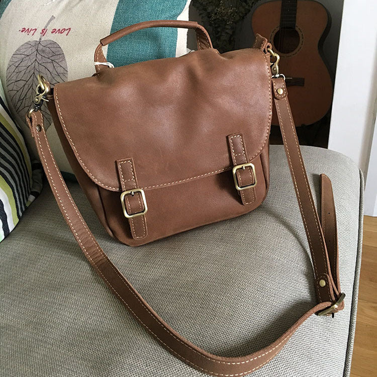 Vintage LEATHER WOMEN Satchel Crossbody Purses School SHOULDER BAG FOR WOMEN